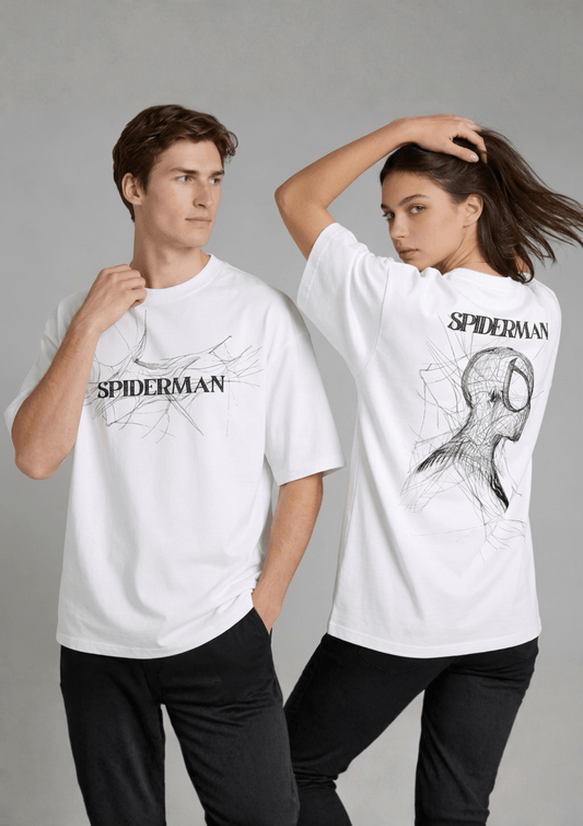 Unisex Oversized Graphic T-Shirt – Spiderman Sketch Edition