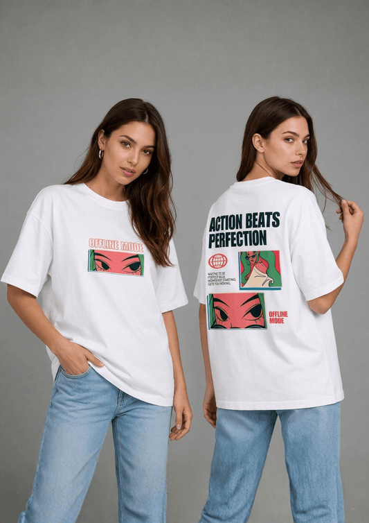 Women’s Oversized Graphic T-Shirt – Offline Mode