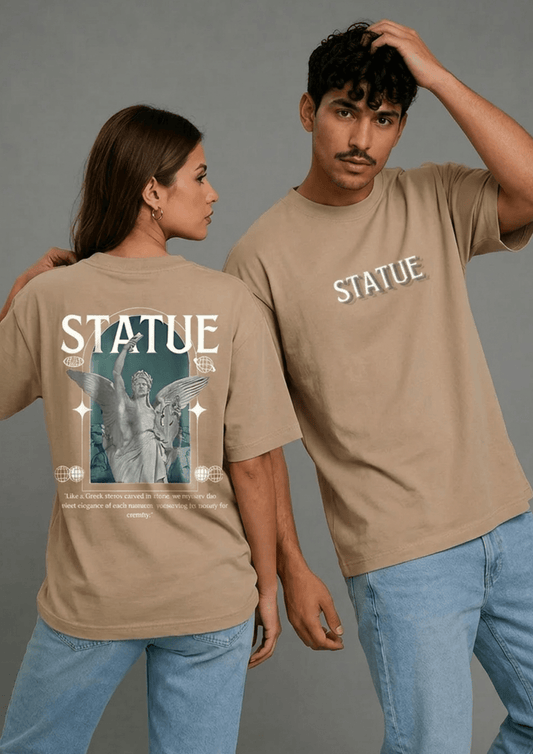 Man wearing a green t-shirt and light blue jeans against a white background