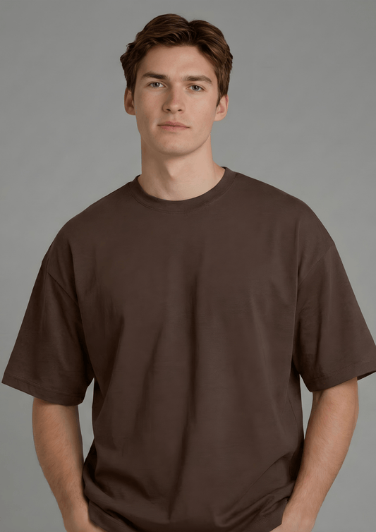 Men’s Oversized Essential T-Shirt – Dark Brown