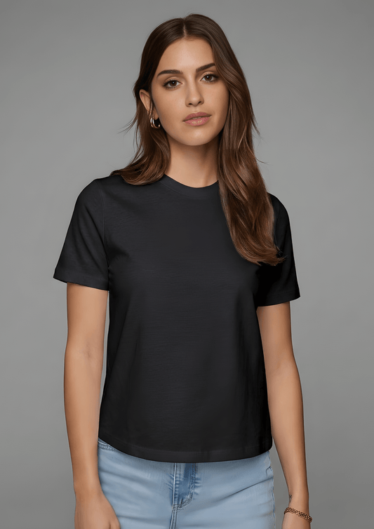 Women’s Essential Cotton Regural Fit T-Shirt – Black