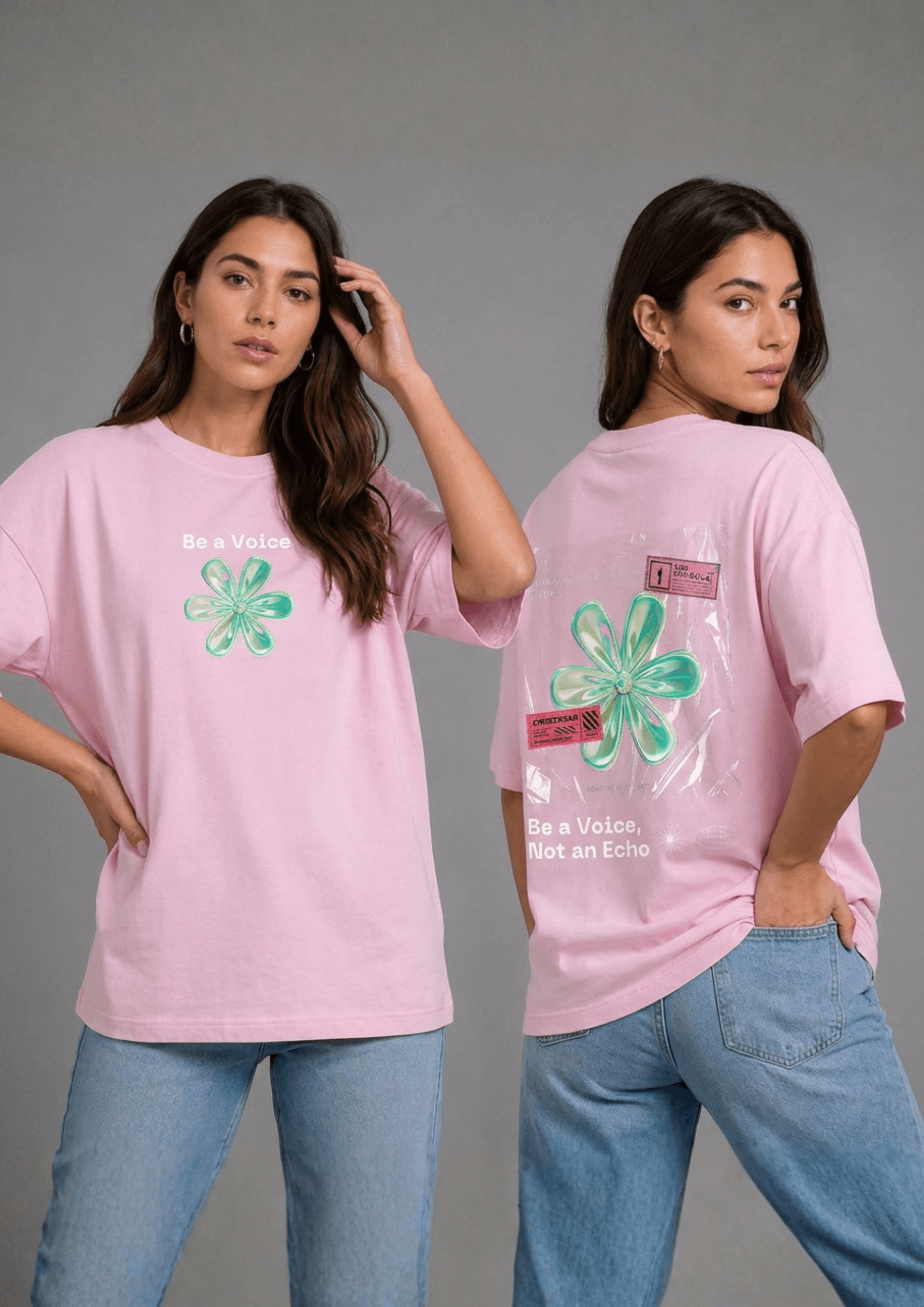 Women’s Printed Oversized  T-Shirt – Be a voice