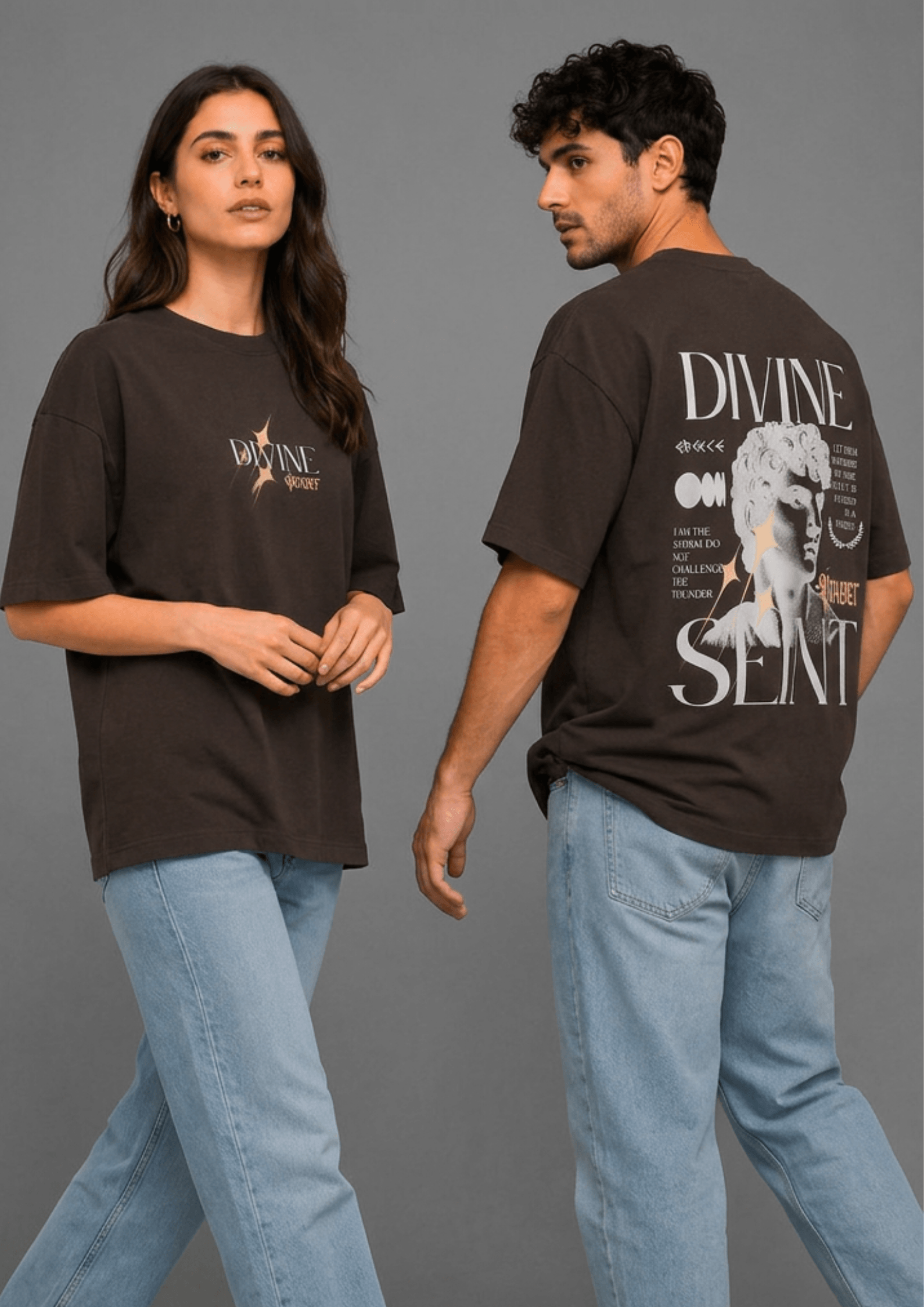 Unisex Printed Oversized  T-Shirt – DIVINE SEINT