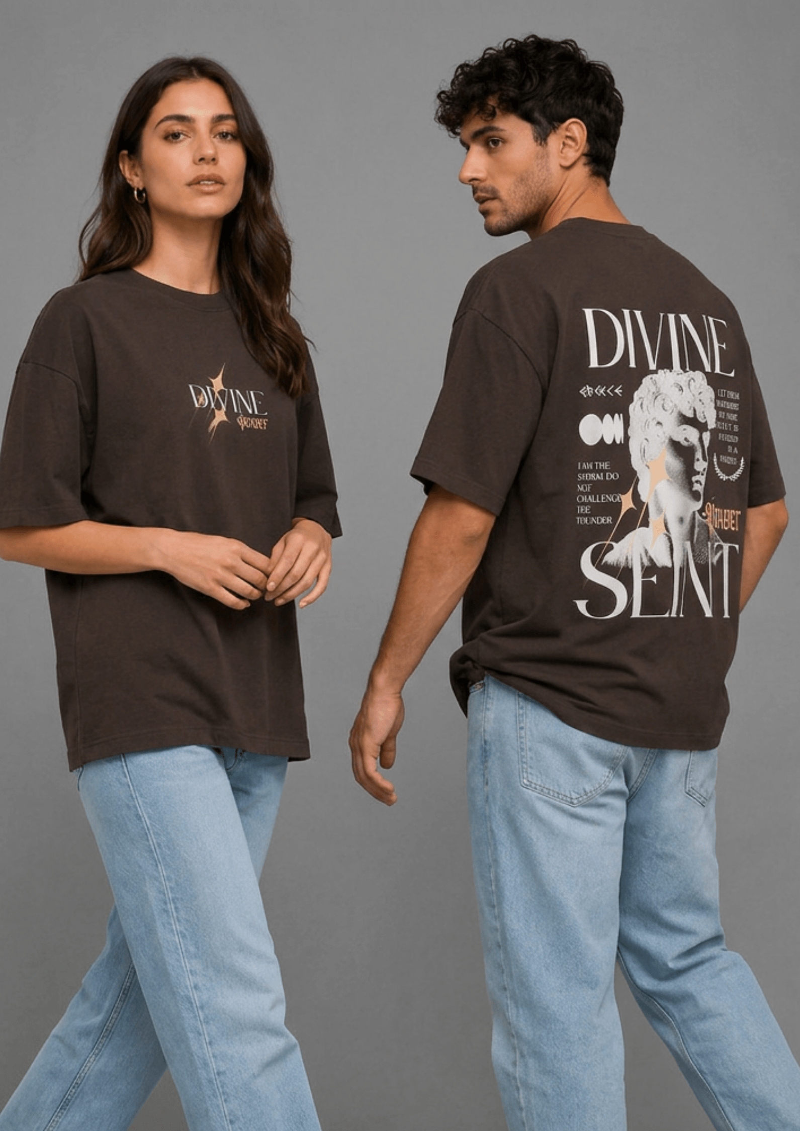 Unisex Printed Oversized  T-Shirt – DIVINE SEINT