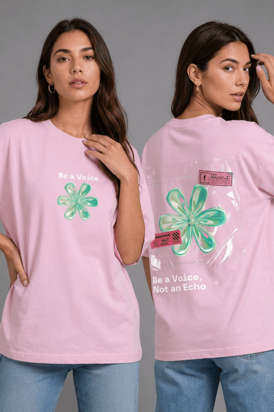 Women’s Printed Oversized  T-Shirt – Be a voice