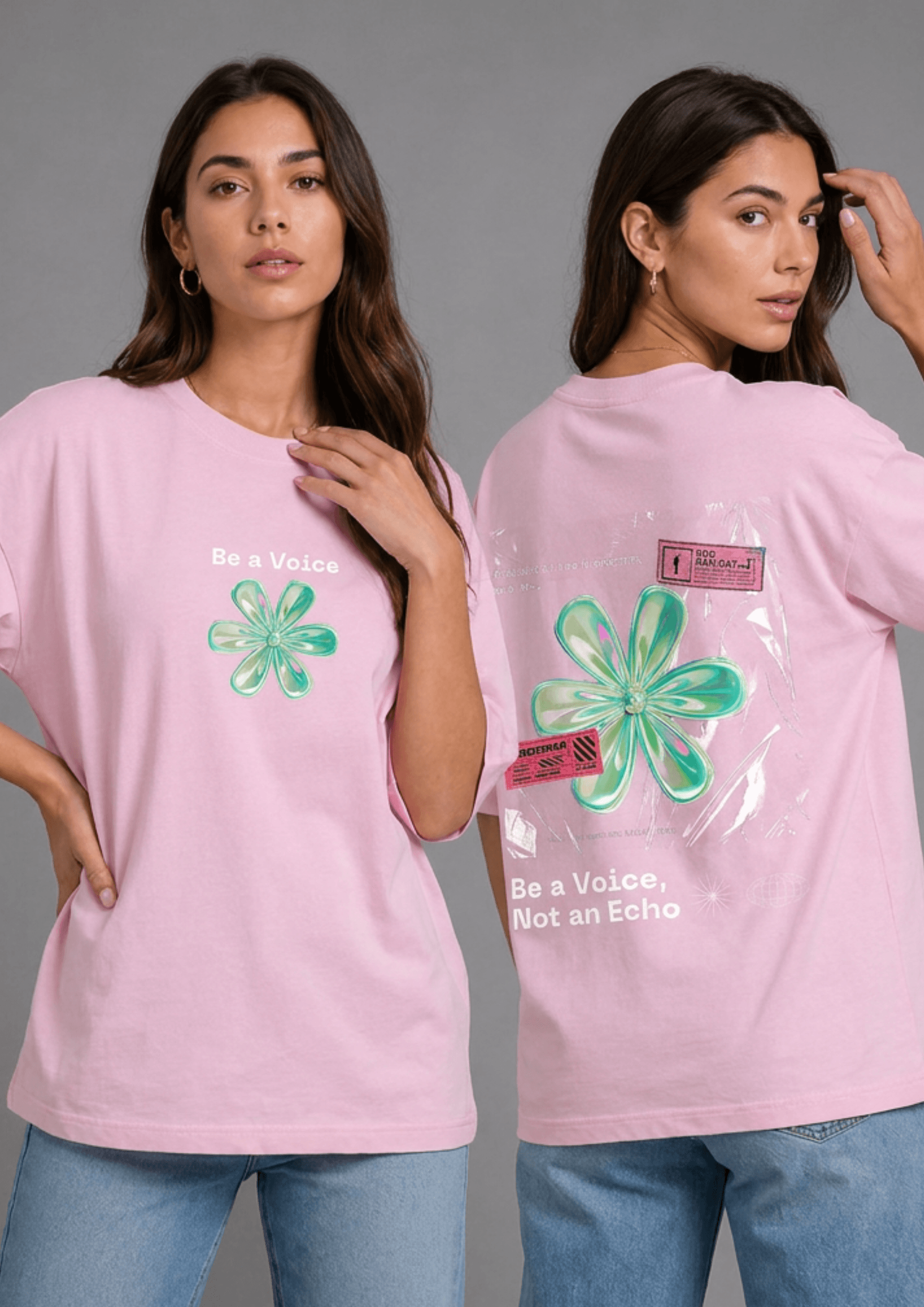 Women’s Printed Oversized  T-Shirt – Be a voice