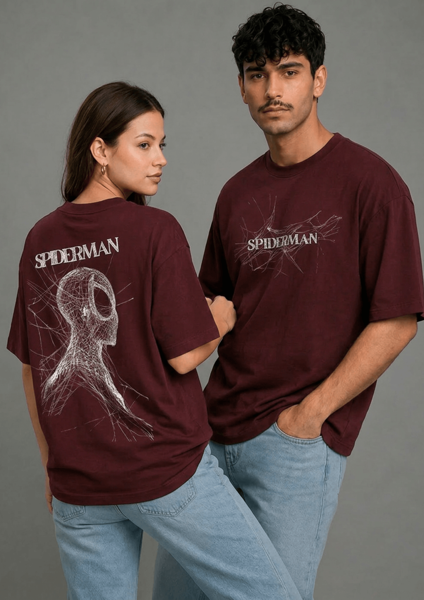 Unisex Printed Oversized  T-Shirt – SPIDER MAN