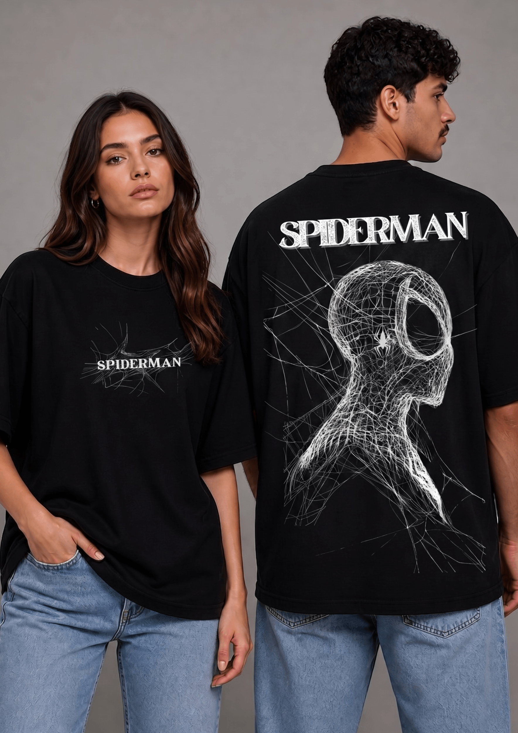 Unisex Printed Oversized  T-Shirt – SPIDER MAN