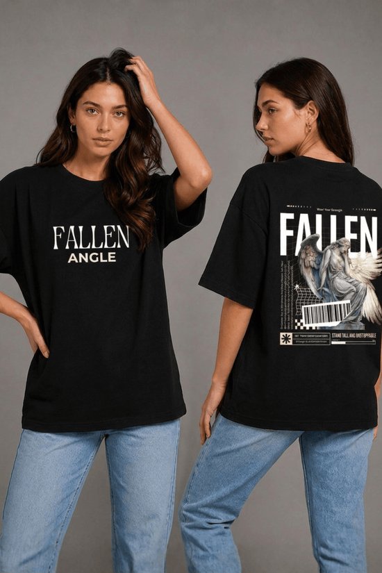 Women’s Printed Oversized  T-Shirt – FALLEN ANGLE