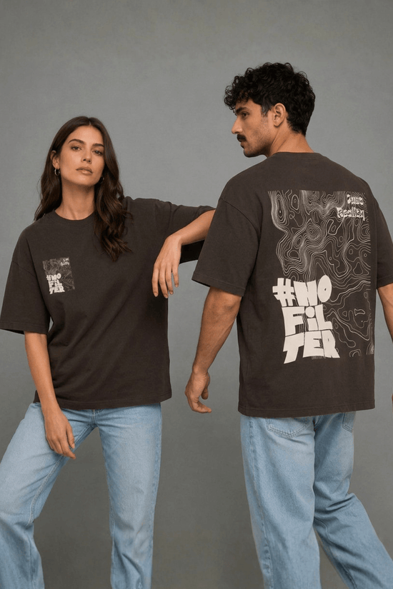 Unisex Oversized Graphic T-Shirt – No Filter Edition