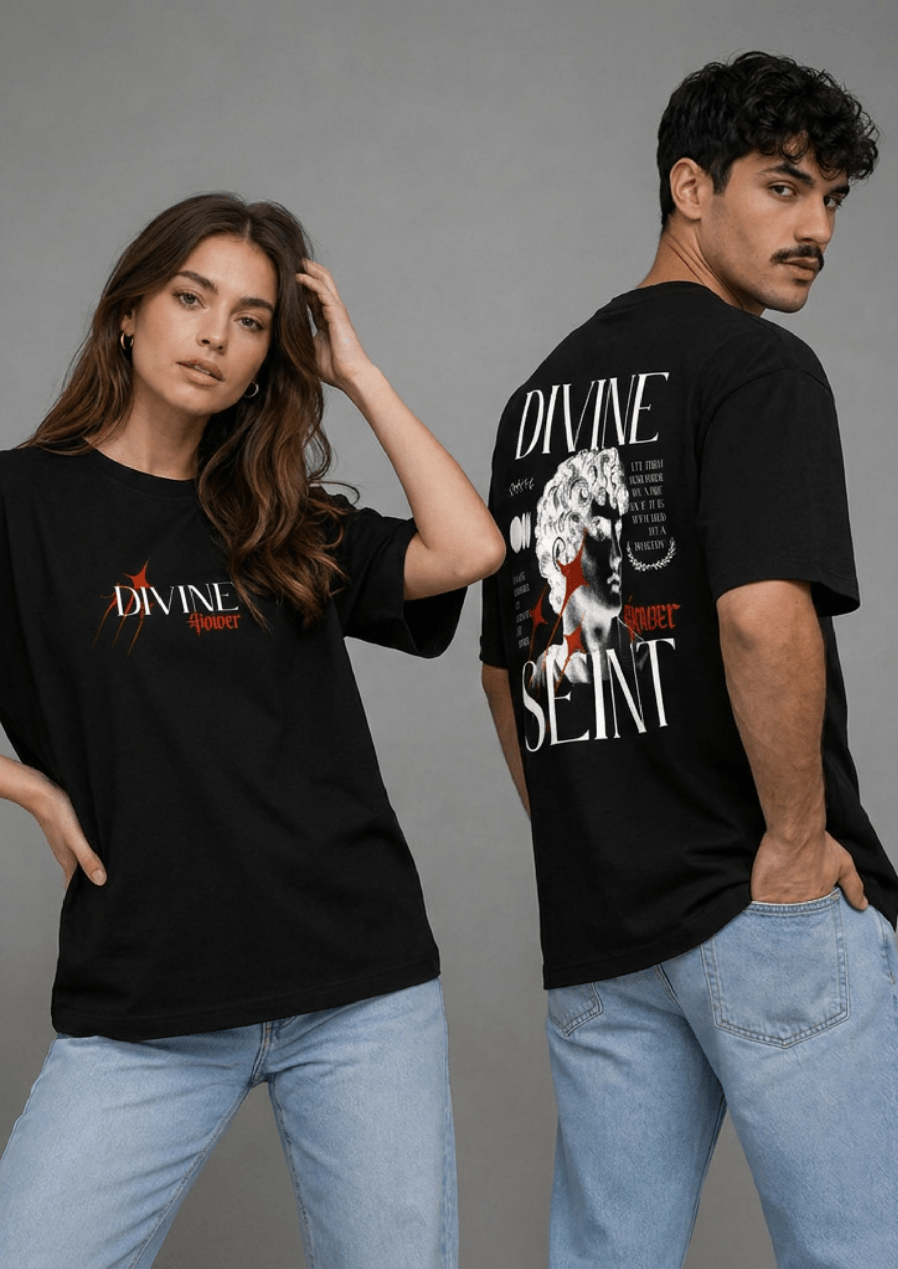Unisex Printed Oversized  T-Shirt – DIVINE SEINT