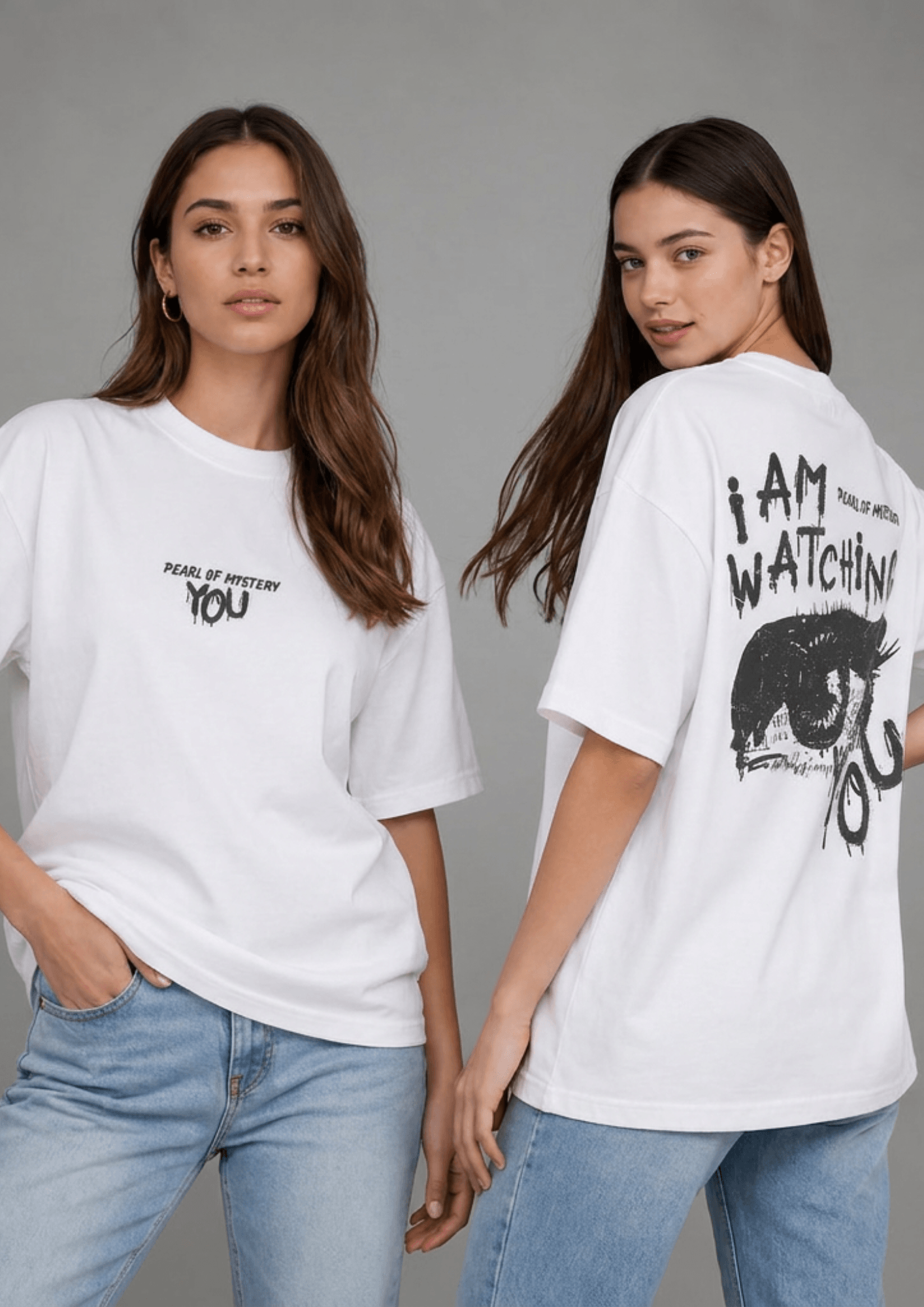 Women’s Oversized Graphic T-Shirt – Pearl Of Mystery