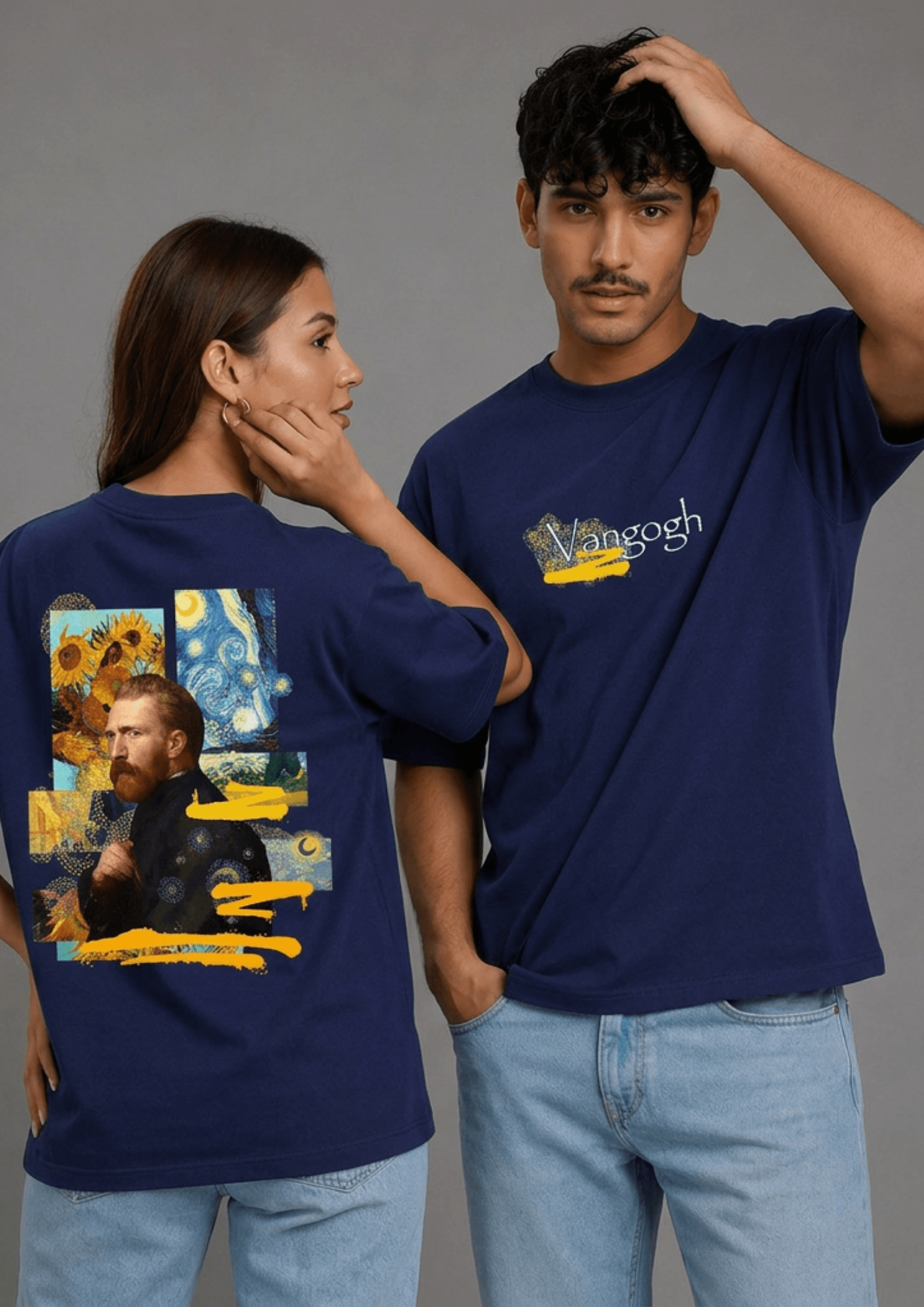 Unisex Printed Oversized  T-Shirt – Vangogh