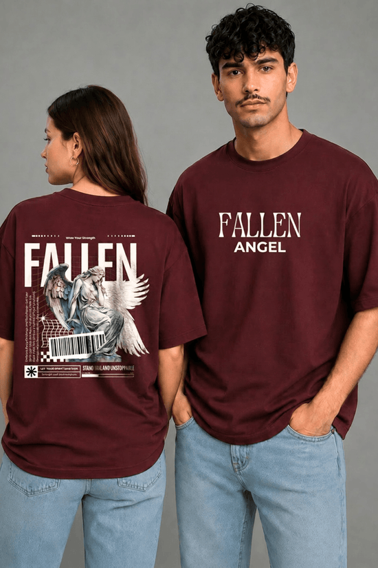 Unisex Oversized Graphic T-Shirt – Fallen Angel Edition