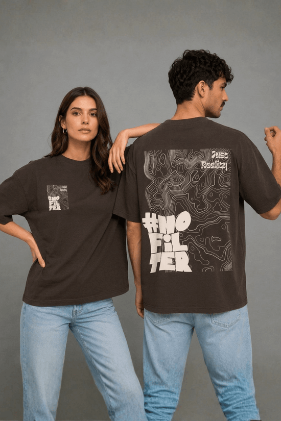 Unisex Oversized Graphic T-Shirt – No Filter Edition