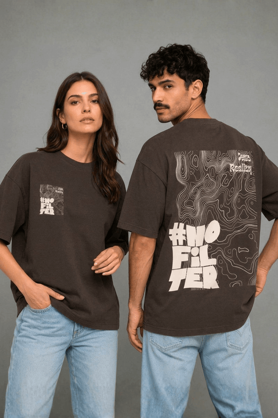 Unisex Oversized Graphic T-Shirt – No Filter Edition