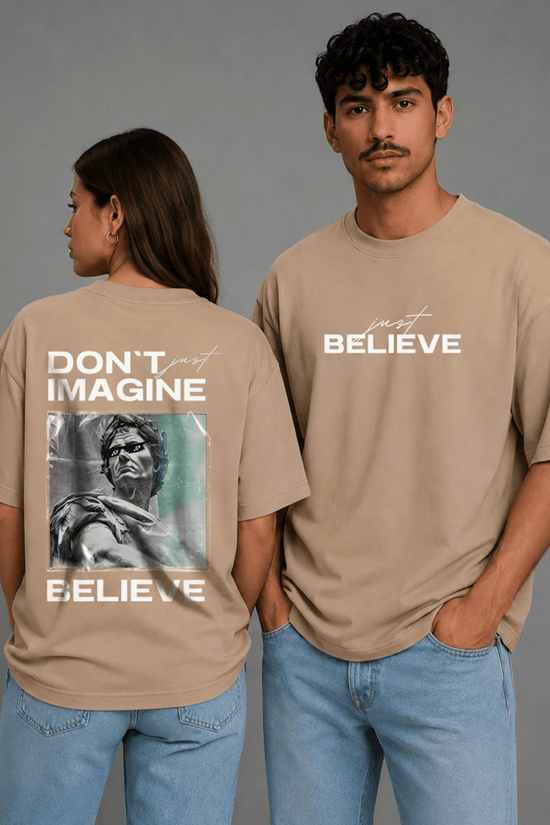Unisex Printed Oversized  T-Shirt – BELIEVE
