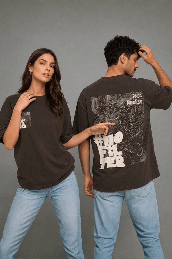 Unisex Oversized Graphic T-Shirt – No Filter Edition