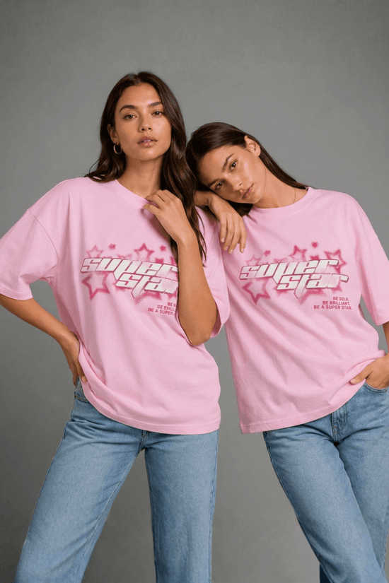 Unisex Oversized Graphic T-Shirt – Super Star Edition