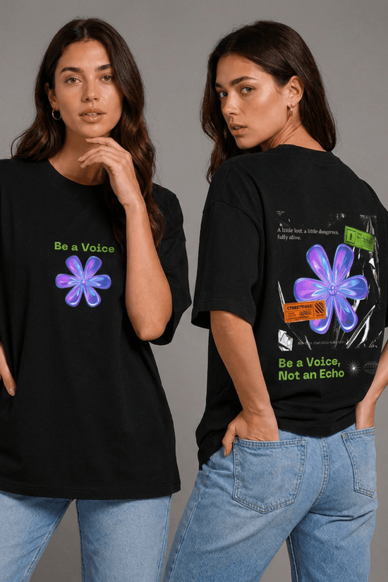 Women’s Printed Oversized  T-Shirt – Be a voice