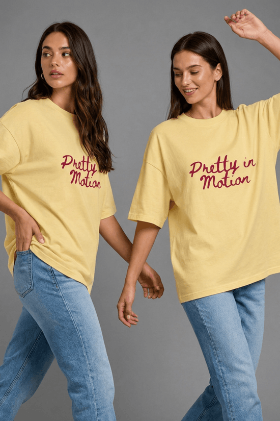 Women Oversized Graphic T-Shirt – Pretty In Motion Edition