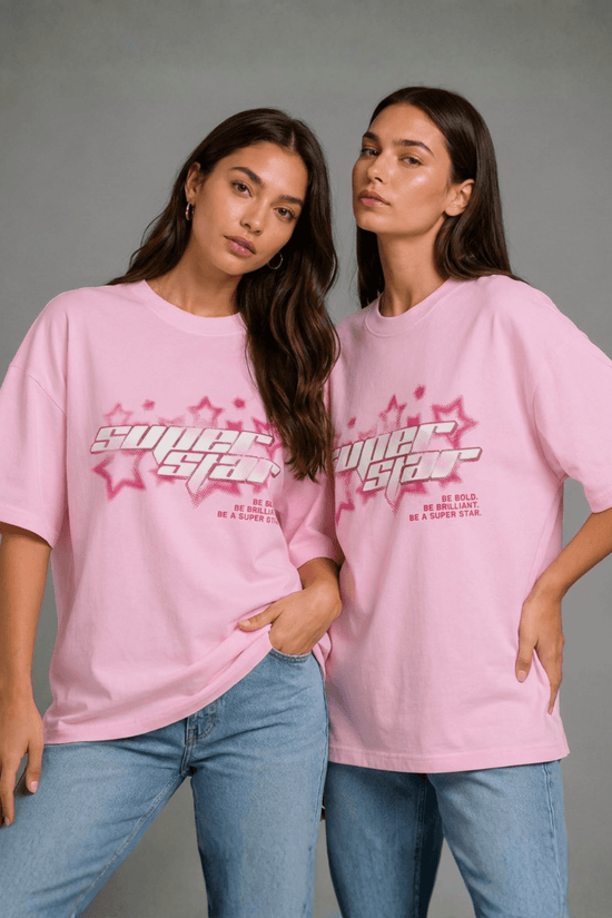 Unisex Oversized Graphic T-Shirt – Super Star Edition