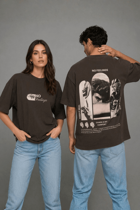 Unisex Oversized Graphic T-Shirt – No Feelings Edition