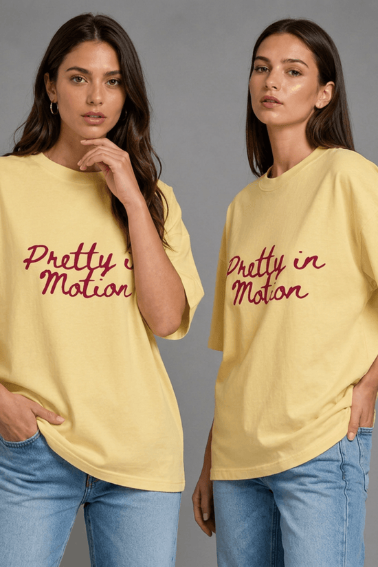 Women Oversized Graphic T-Shirt – Pretty In Motion Edition