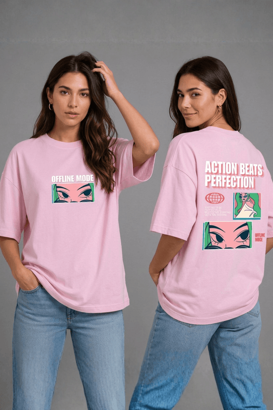 Women’s Oversized Graphic T-Shirt – Offline Mode