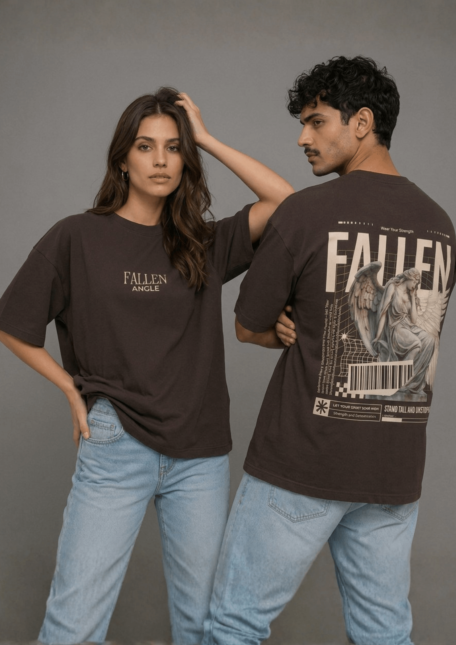 Unisex Oversized Graphic T-Shirt – Fallen Angel Edition