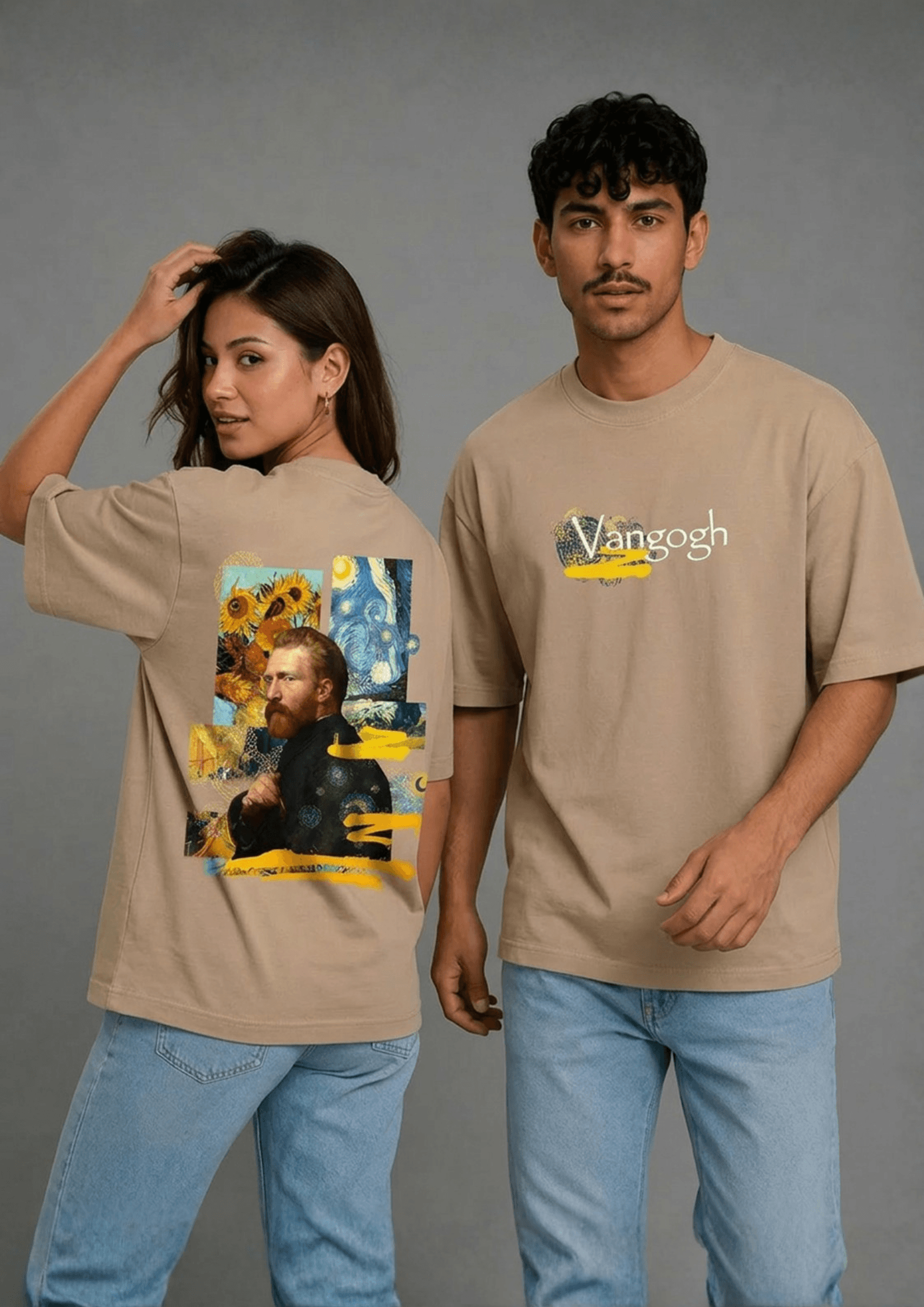 Unisex Printed Oversized  T-Shirt – Vangogh