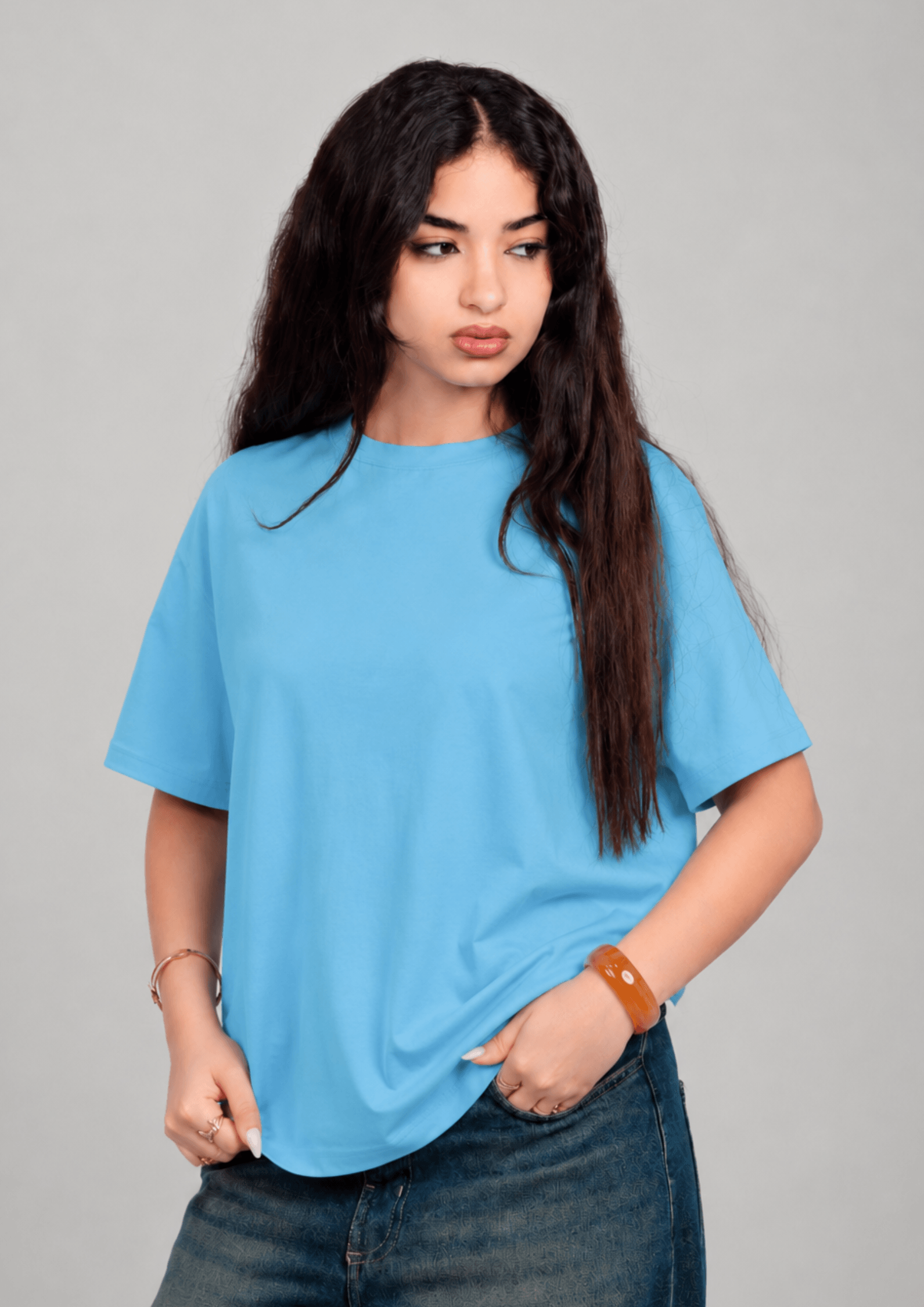 Women’s Oversized Tee – Sky Blue