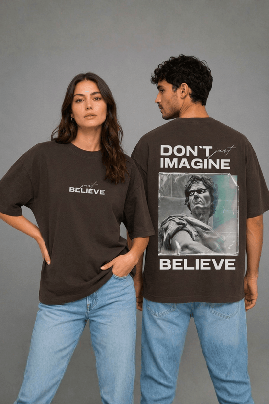 Unisex Printed Oversized  T-Shirt – BELIEVE