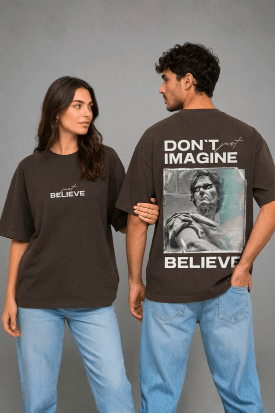 Unisex Printed Oversized  T-Shirt – BELIEVE