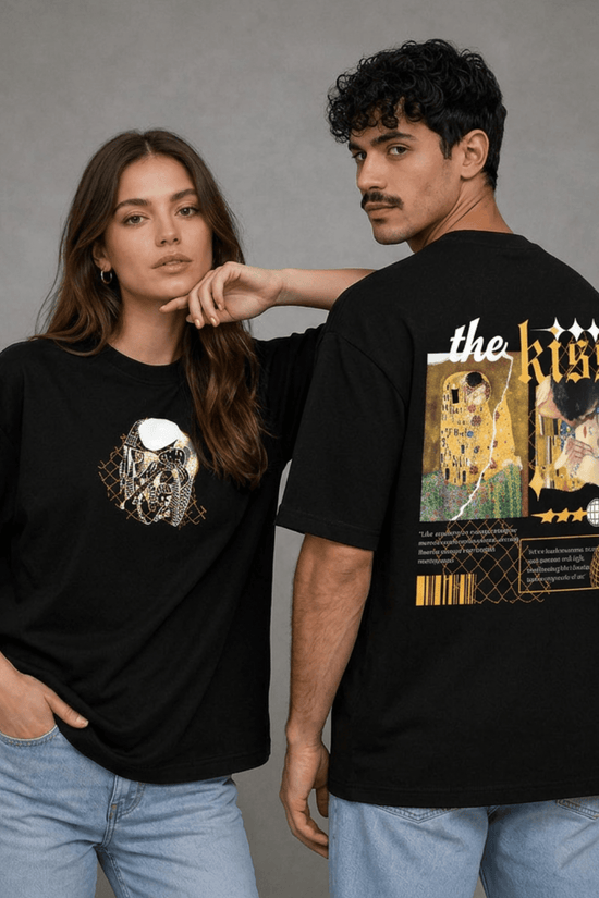 Unisex Printed Oversized  T-Shirt – The Kiss