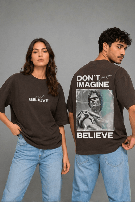 Unisex Printed Oversized  T-Shirt – BELIEVE