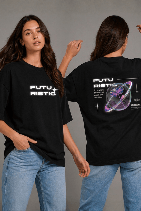 Women’s Printed Oversized  T-Shirt – FUTURISTIC