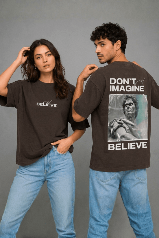 Unisex Printed Oversized  T-Shirt – BELIEVE