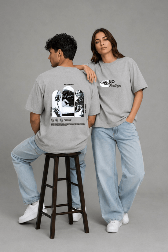 Unisex Oversized Graphic T-Shirt – No Feelings Edition
