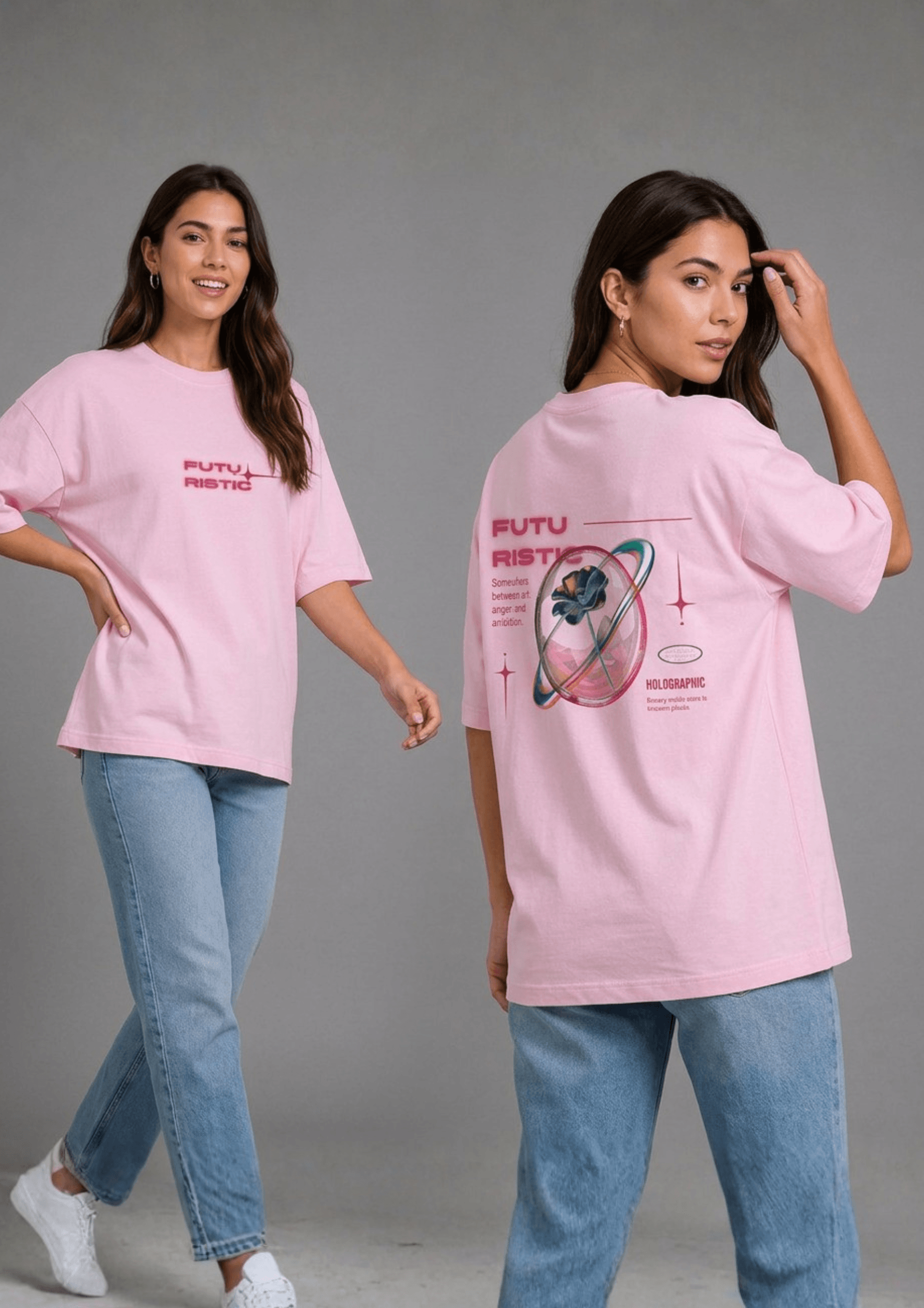 Women’s Printed Oversized  T-Shirt – FUTURISTIC