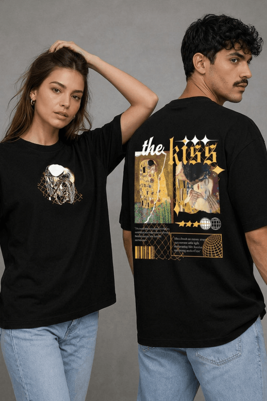 Unisex Printed Oversized  T-Shirt – The Kiss