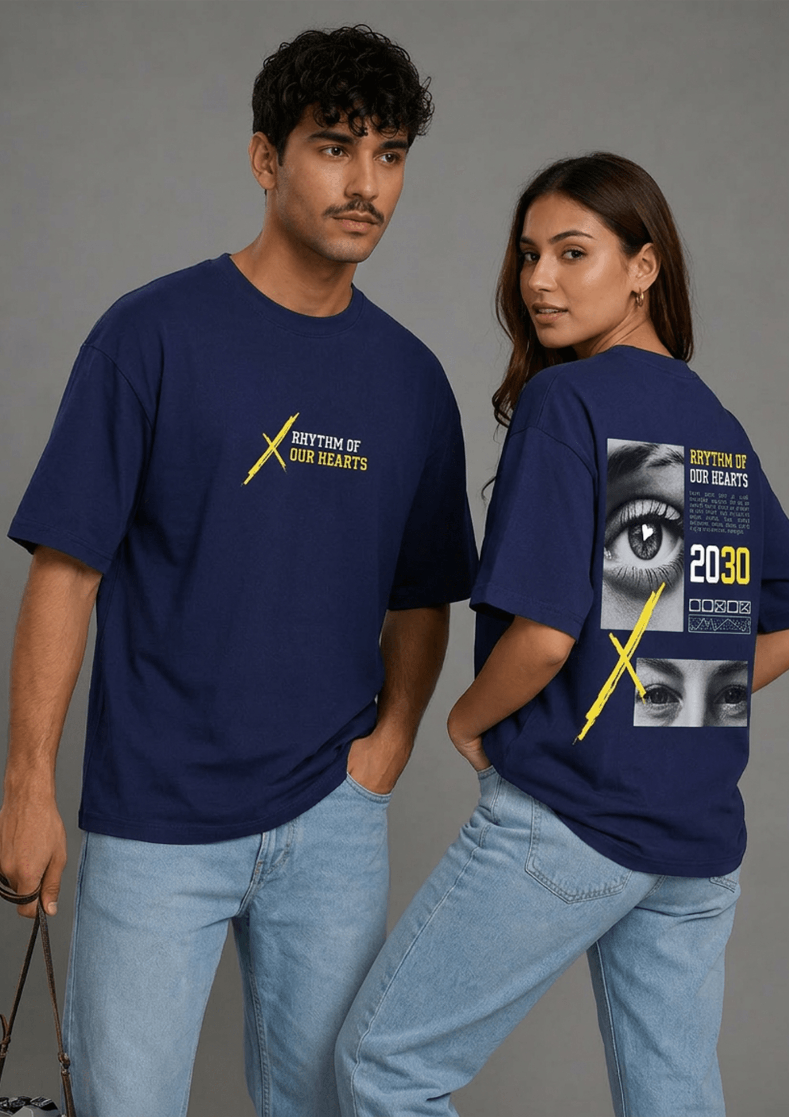 Unisex Oversized Graphic T-Shirt – Rhythm Of Our Hearts Edition