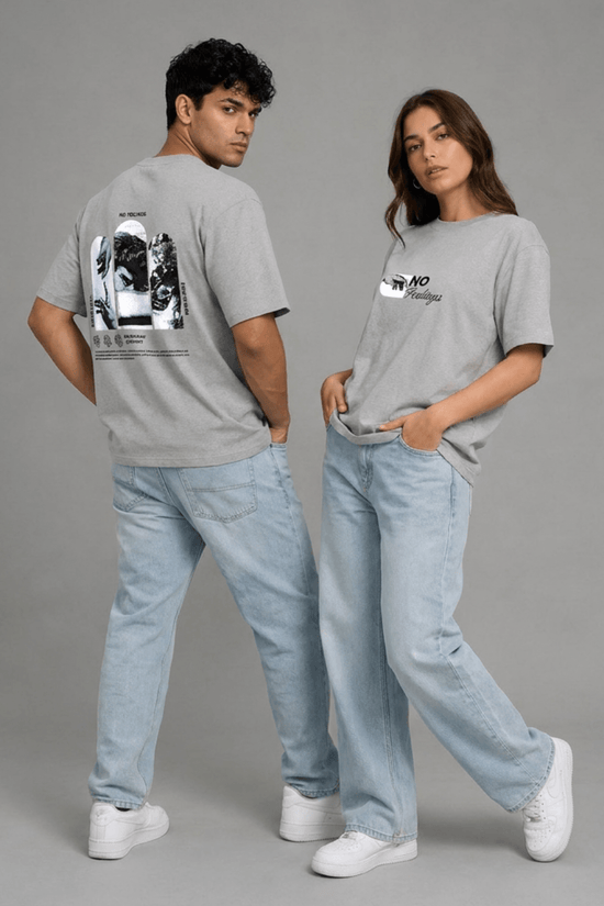 Unisex Oversized Graphic T-Shirt – No Feelings Edition