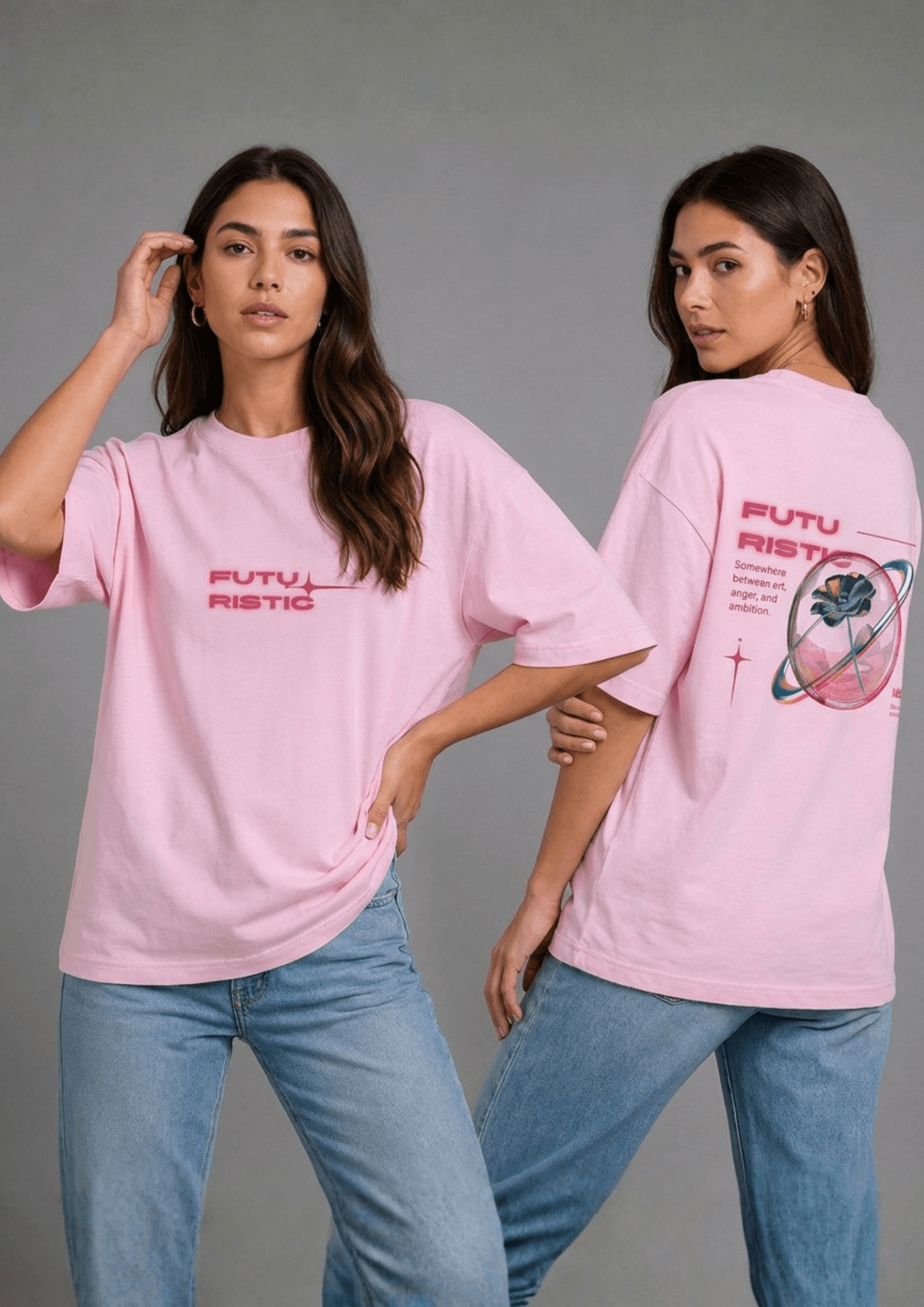 Women’s Printed Oversized  T-Shirt – FUTURISTIC