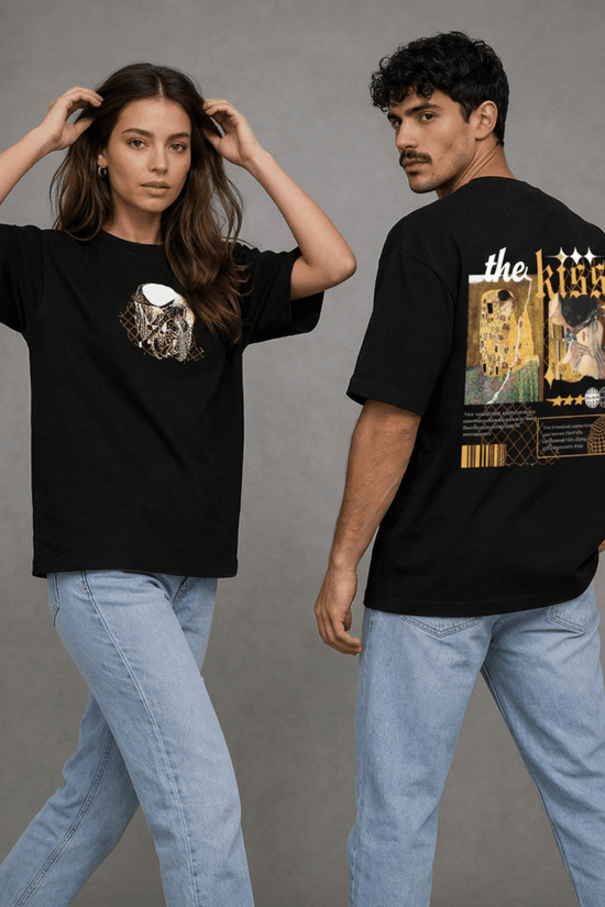 Unisex Printed Oversized  T-Shirt – The Kiss