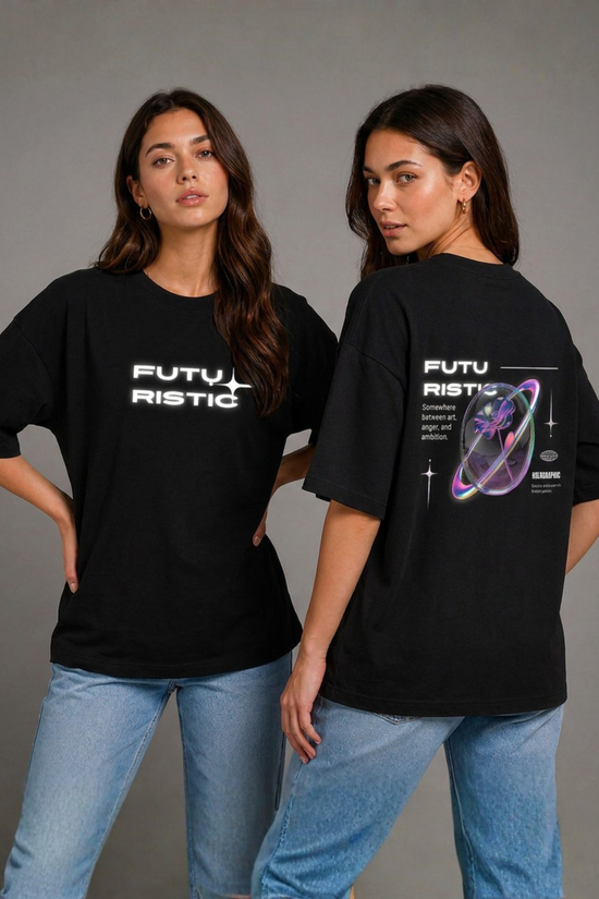Women’s Printed Oversized  T-Shirt – FUTURISTIC