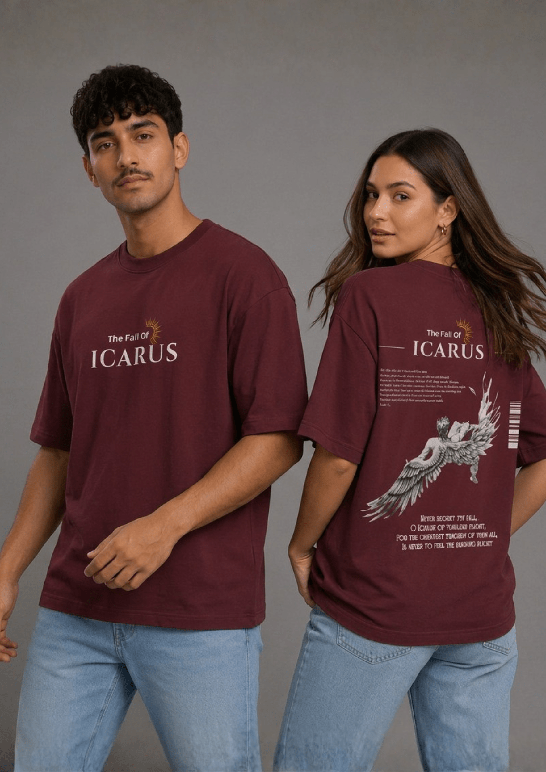 Unisex Printed Oversized  T-Shirt – ICARUS