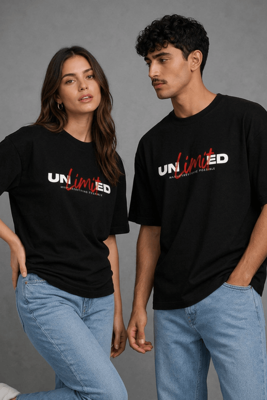 Unisex Printed Oversized  T-Shirt – UNLIMITED