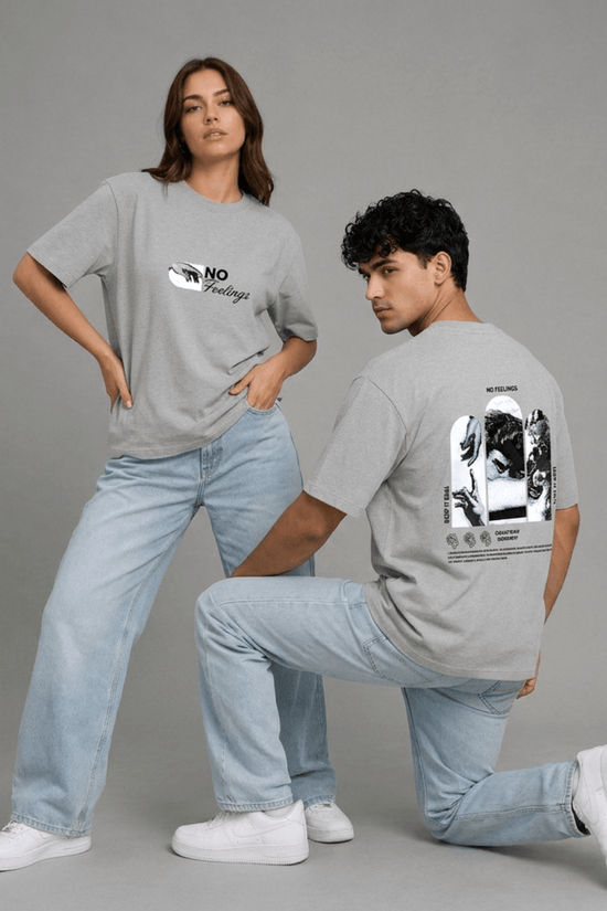 Unisex Oversized Graphic T-Shirt – No Feelings Edition