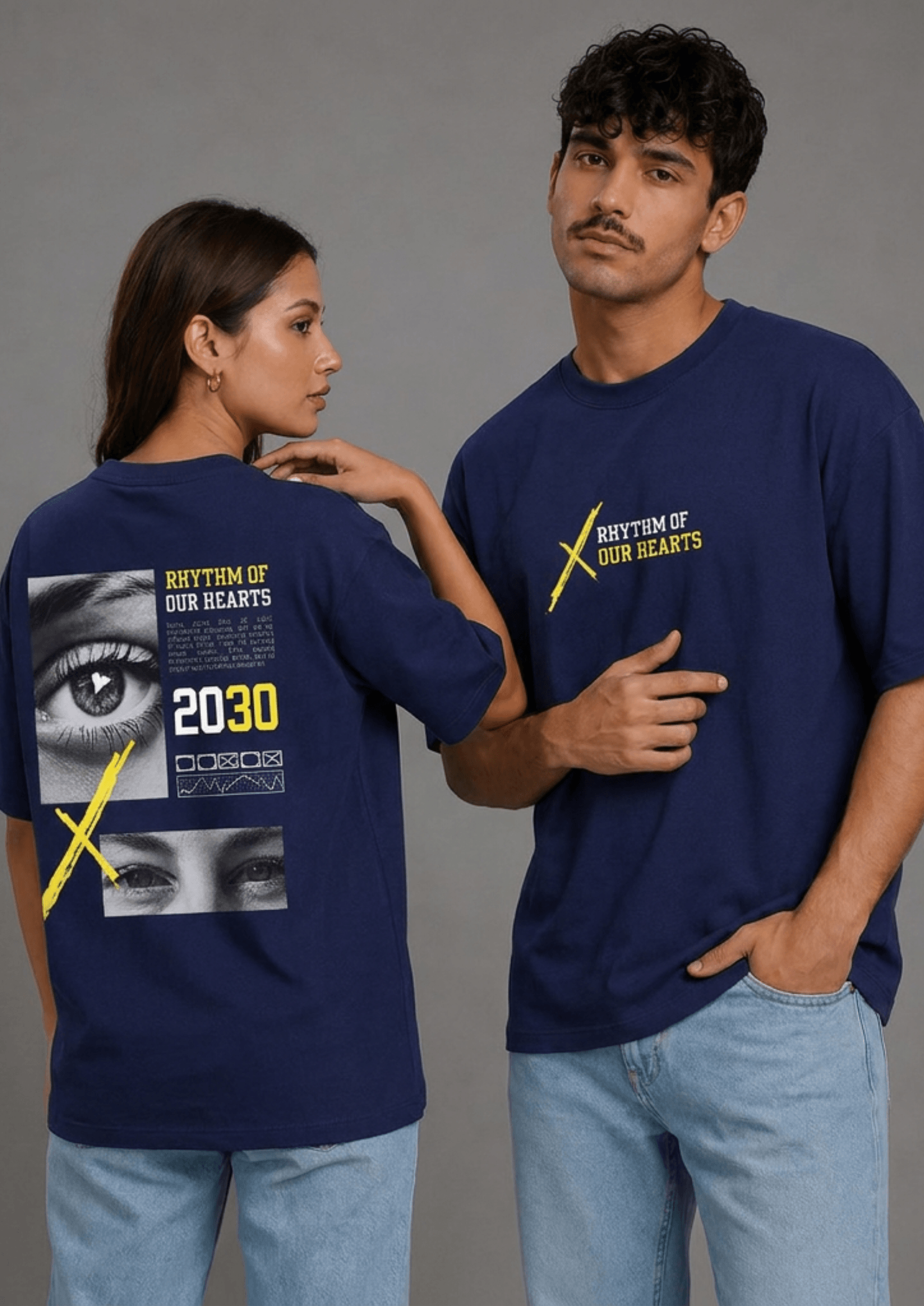 Unisex Oversized Graphic T-Shirt – Rhythm Of Our Hearts Edition